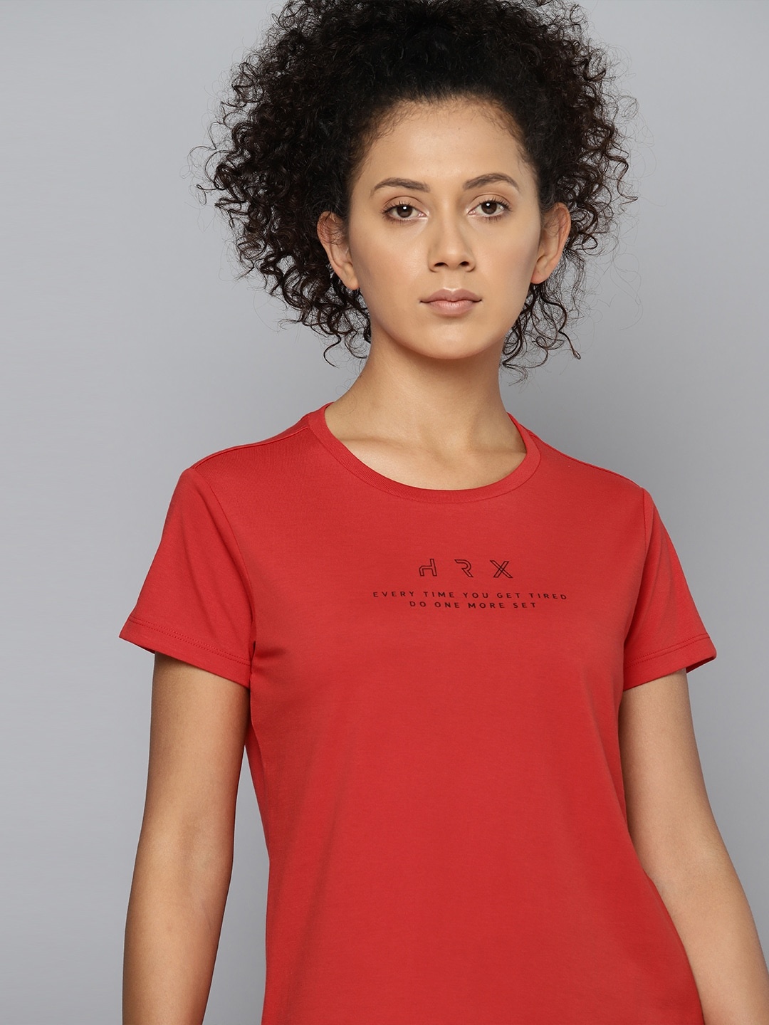 

HRX by Hrithik Roshan Rapid-Dry Printed Training T-shirt, Red