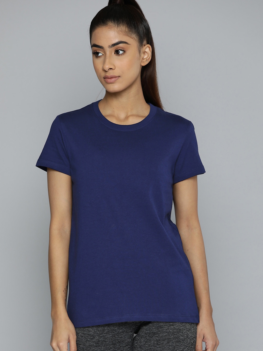 

HRX by Hrithik Roshan Pure Cotton Lifestyle T-shirt, Navy blue