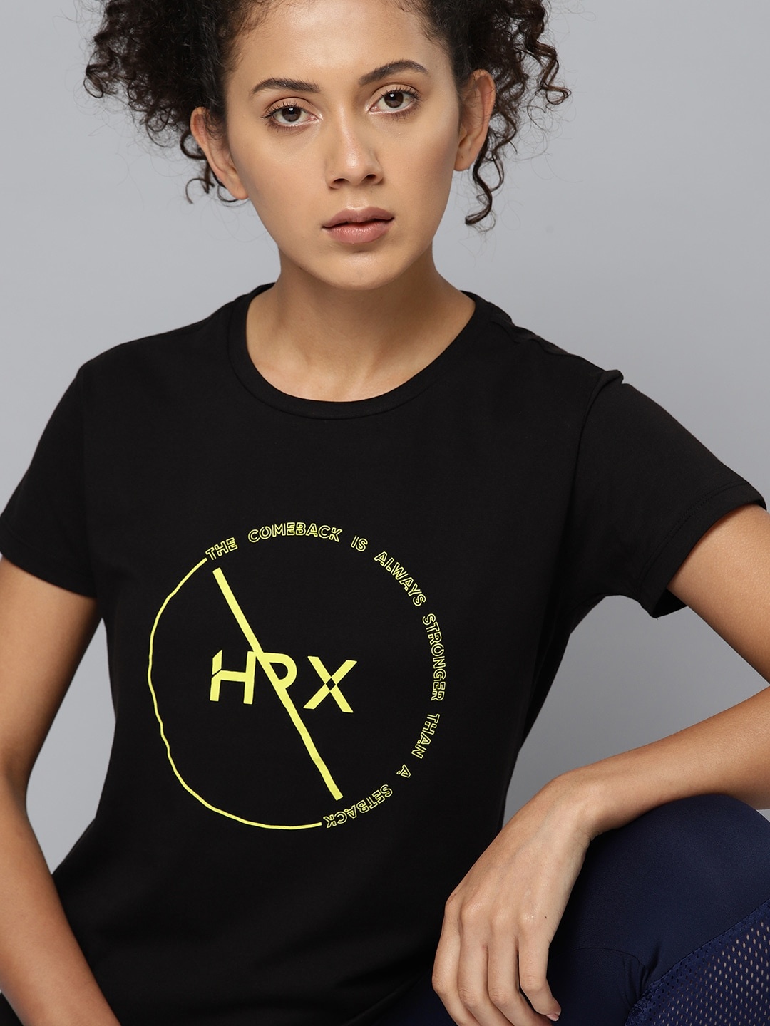 

HRX by Hrithik Roshan Rapid-Dry Printed Training T-shirt, Black