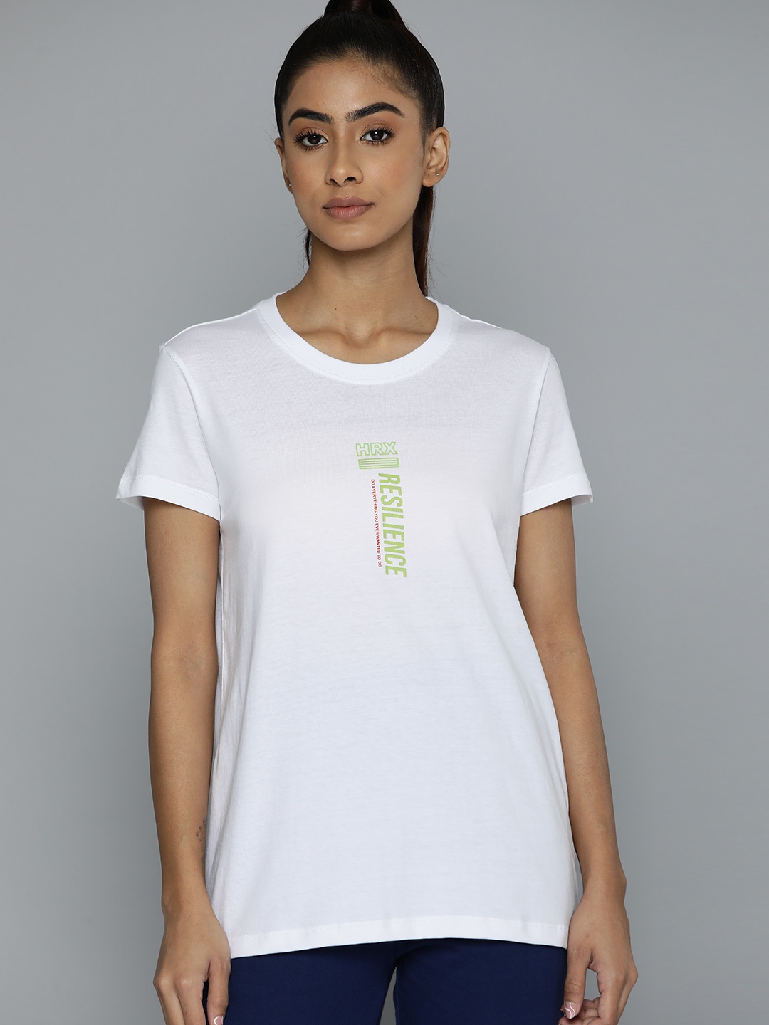 

HRX by Hrithik Roshan Printed Pure Cotton Lifestyle T-shirt, White