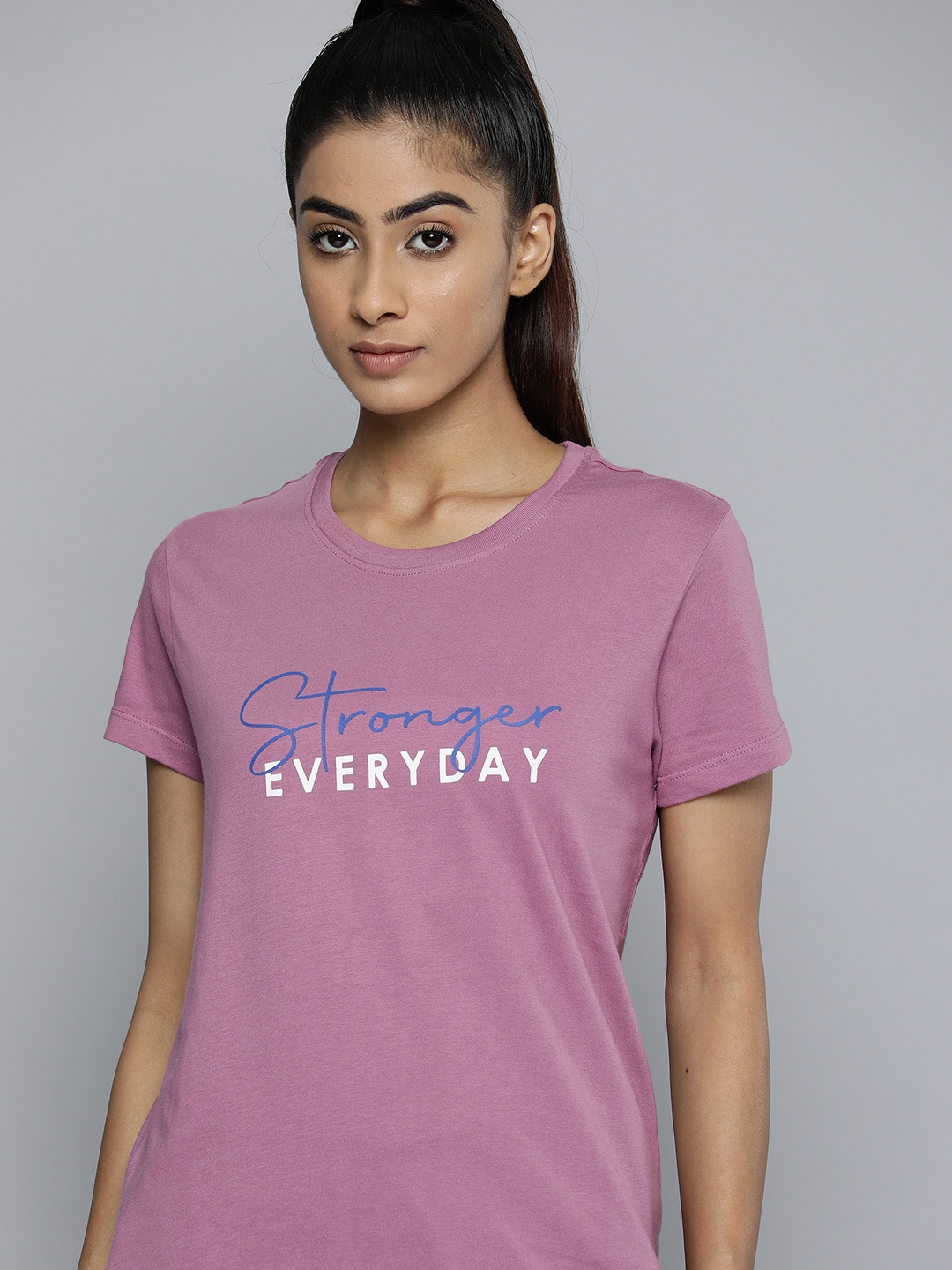 

HRX by Hrithik Roshan Printed Pure Cotton Lifestyle T-shirt, Purple