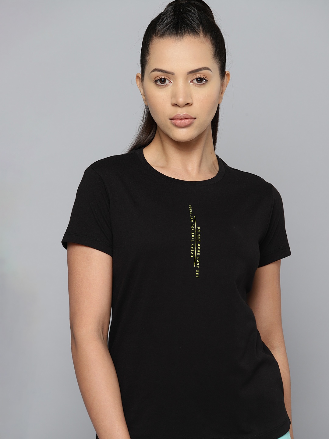 

HRX by Hrithik Roshan Rapid-Dry Printed Detail Training T-shirt, Black