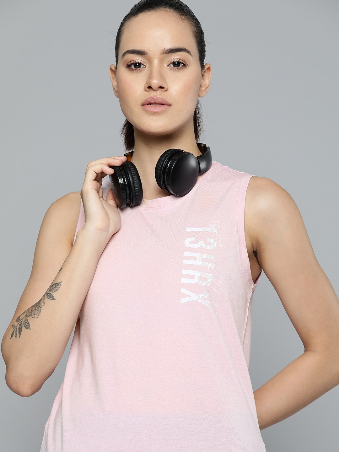 

HRX by Hrithik Roshan Brand Logo Printed T-shirt, Pink