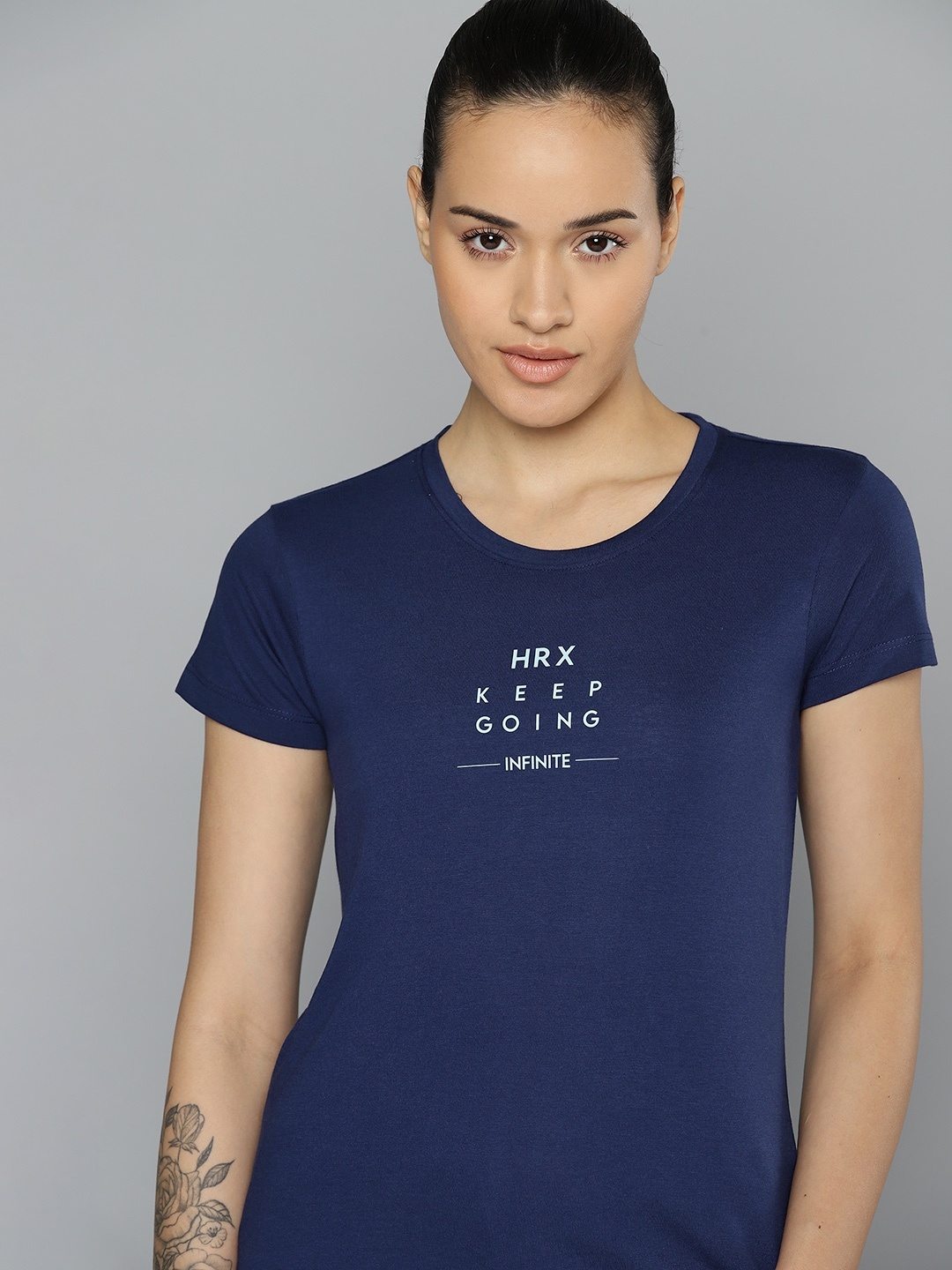 

HRX by Hrithik Roshan Printed Lifestyle T-shirt, Navy blue