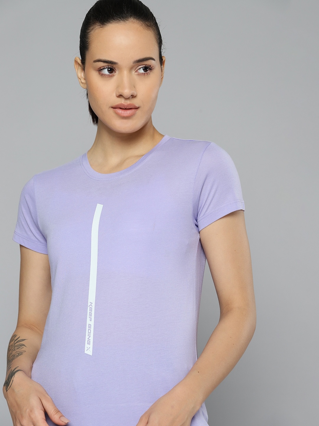 

HRX by Hrithik Roshan Printed Detail Lifestyle T-shirt, Lavender