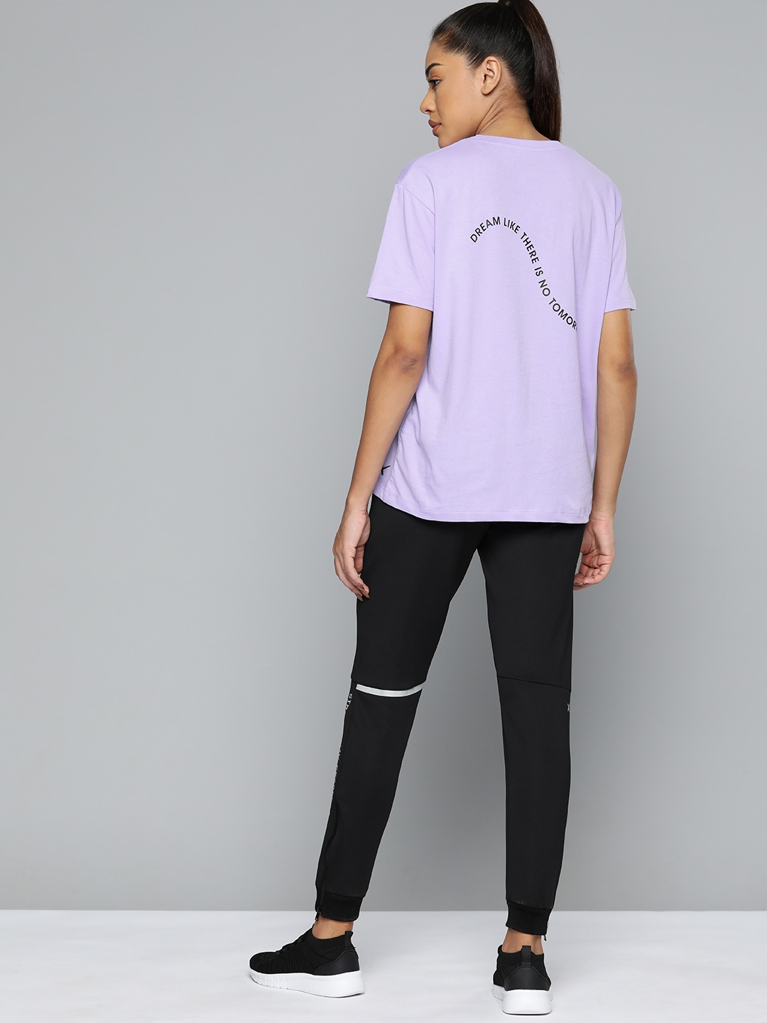 

HRX by Hrithik Roshan Women Typography Printed Pure Cotton T-shirt, Lavender