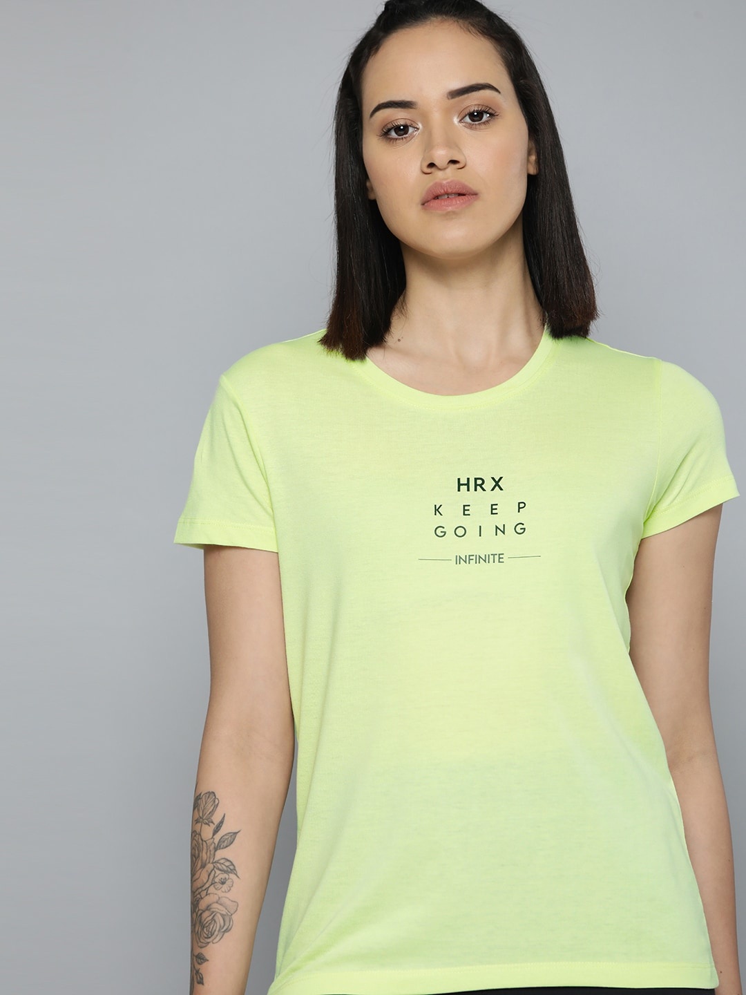 

HRX by Hrithik Roshan Printed Lifestyle T-shirt, Lime green