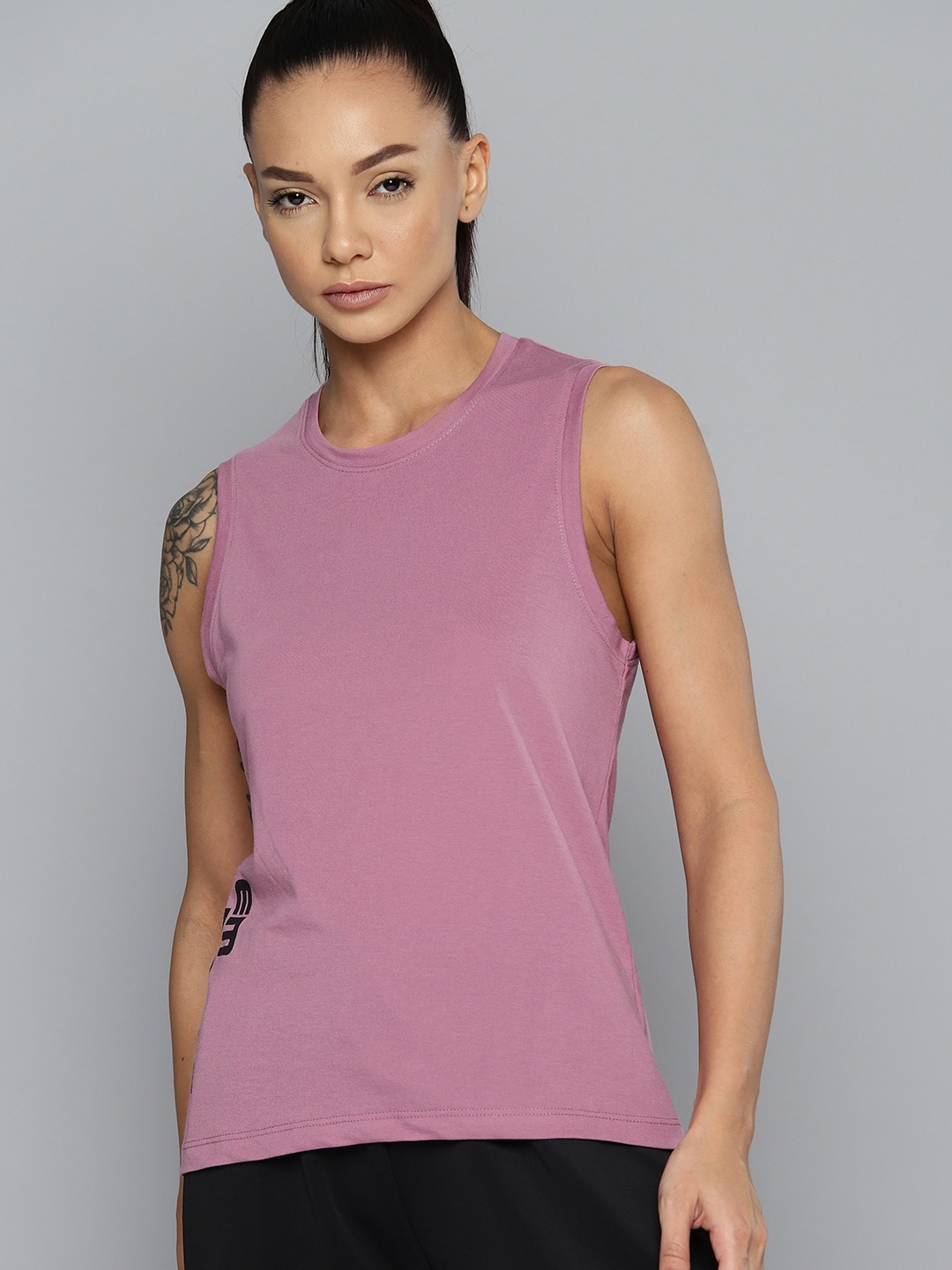 

HRX by Hrithik Roshan Typography Printed T-shirt, Mauve