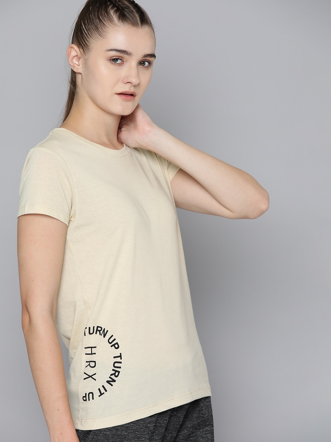 

HRX by Hrithik Roshan Printed Detail Lifestyle T-shirt, Beige