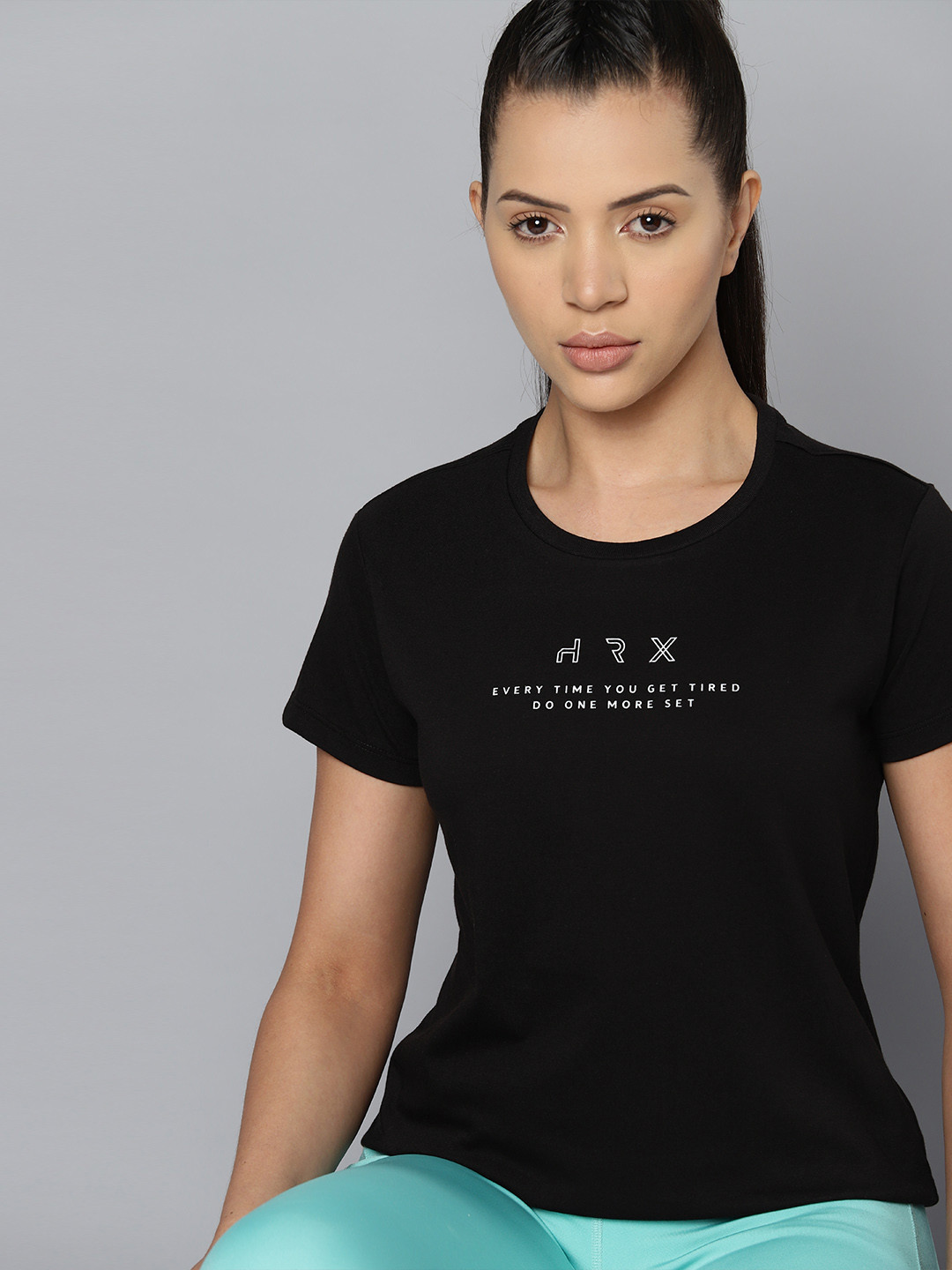 

HRX by Hrithik Roshan Brand Logo Rapid-Dry Training T-shirt, Black