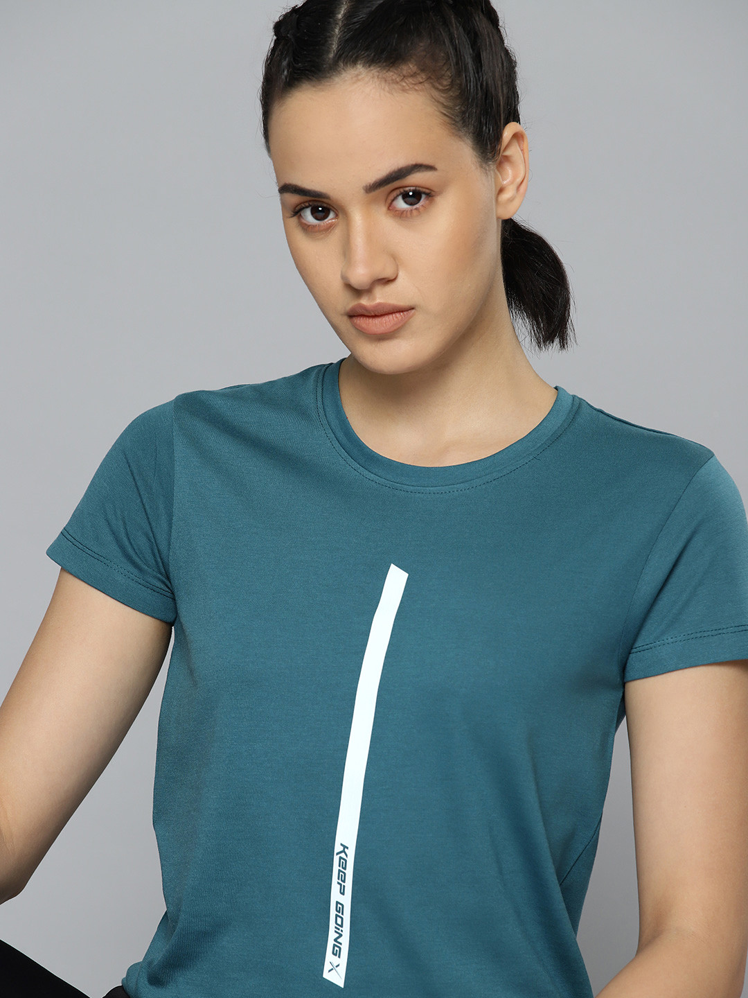 

HRX by Hrithik Roshan Striped Detail Lifestyle T-shirt, Teal