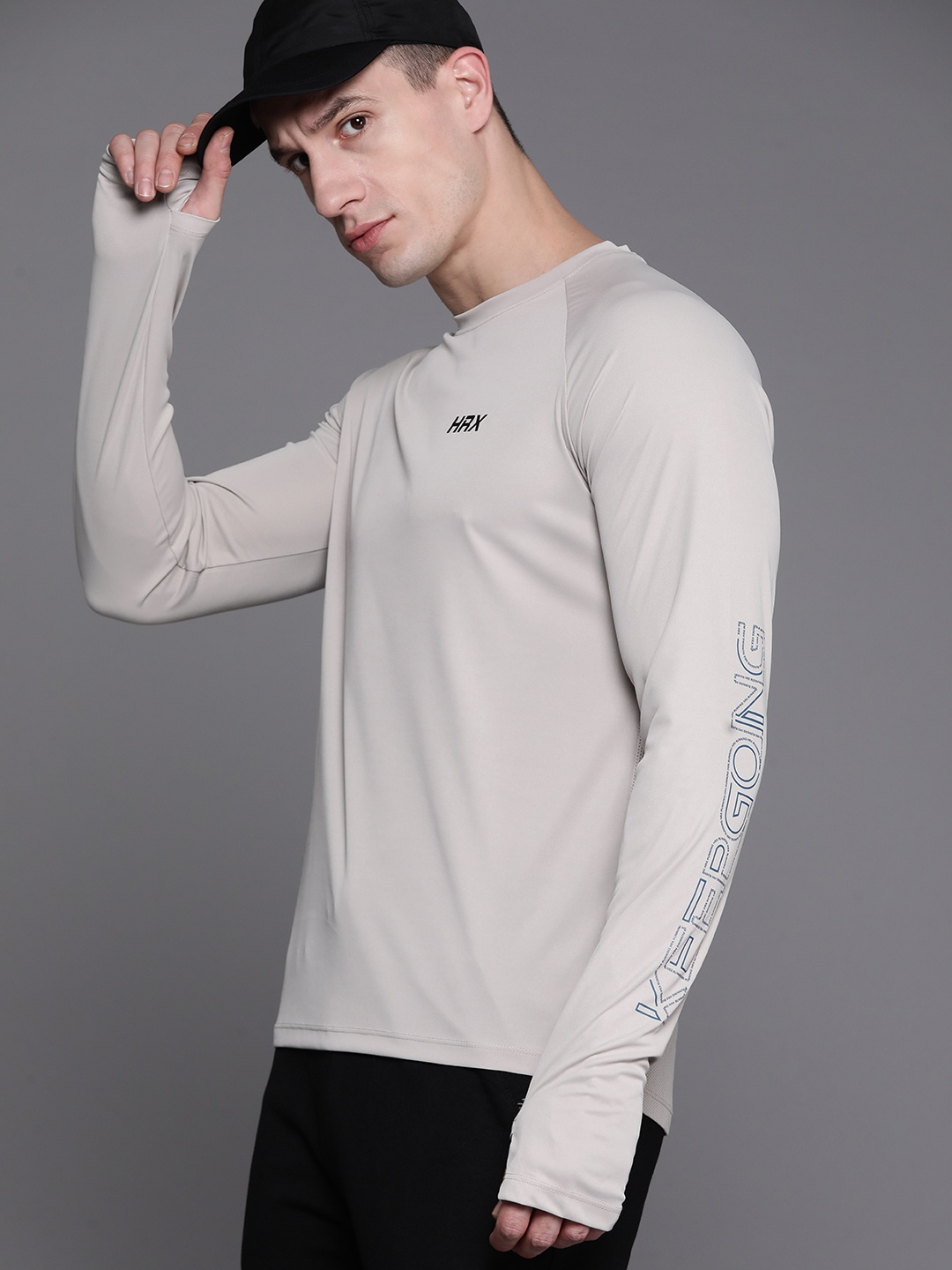 

HRX by Hrithik Roshan Men Rapid-Dry Running T-shirt, Grey