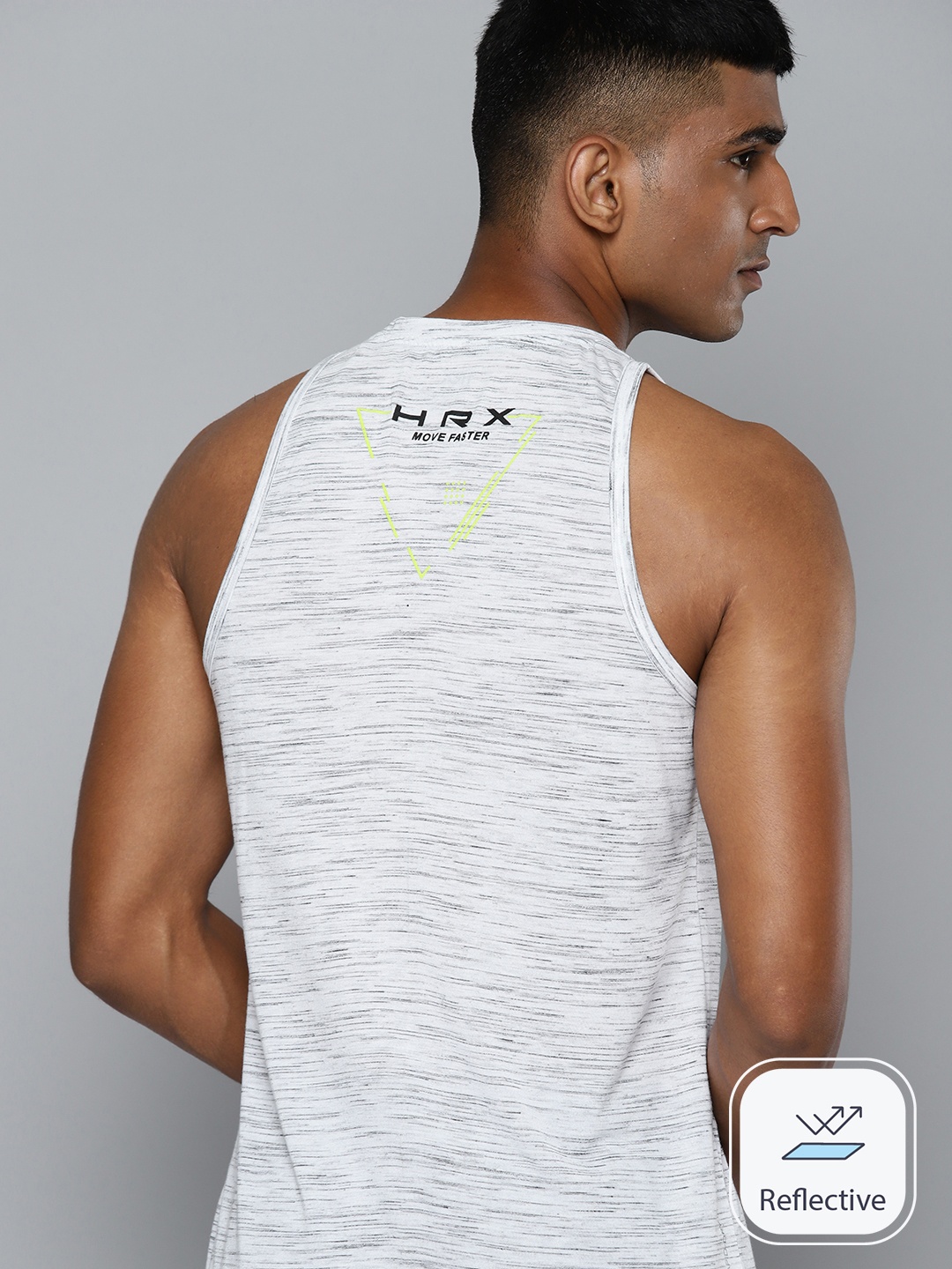 

HRX by Hrithik Roshan Melange Effect Running Rapid-Dry T-shirt, Grey melange