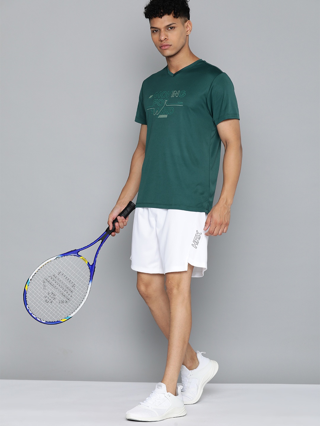 

HRX by Hrithik Roshan Rapid Dry Printed Sports T-shirt, Green