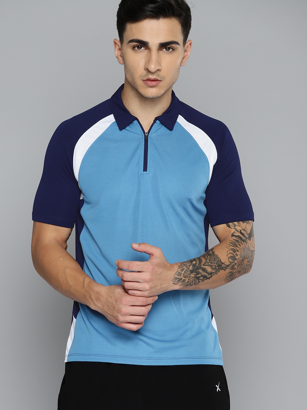 

HRX by Hrithik Roshan Men Rapid-Dry Badminton T-shirt, Blue