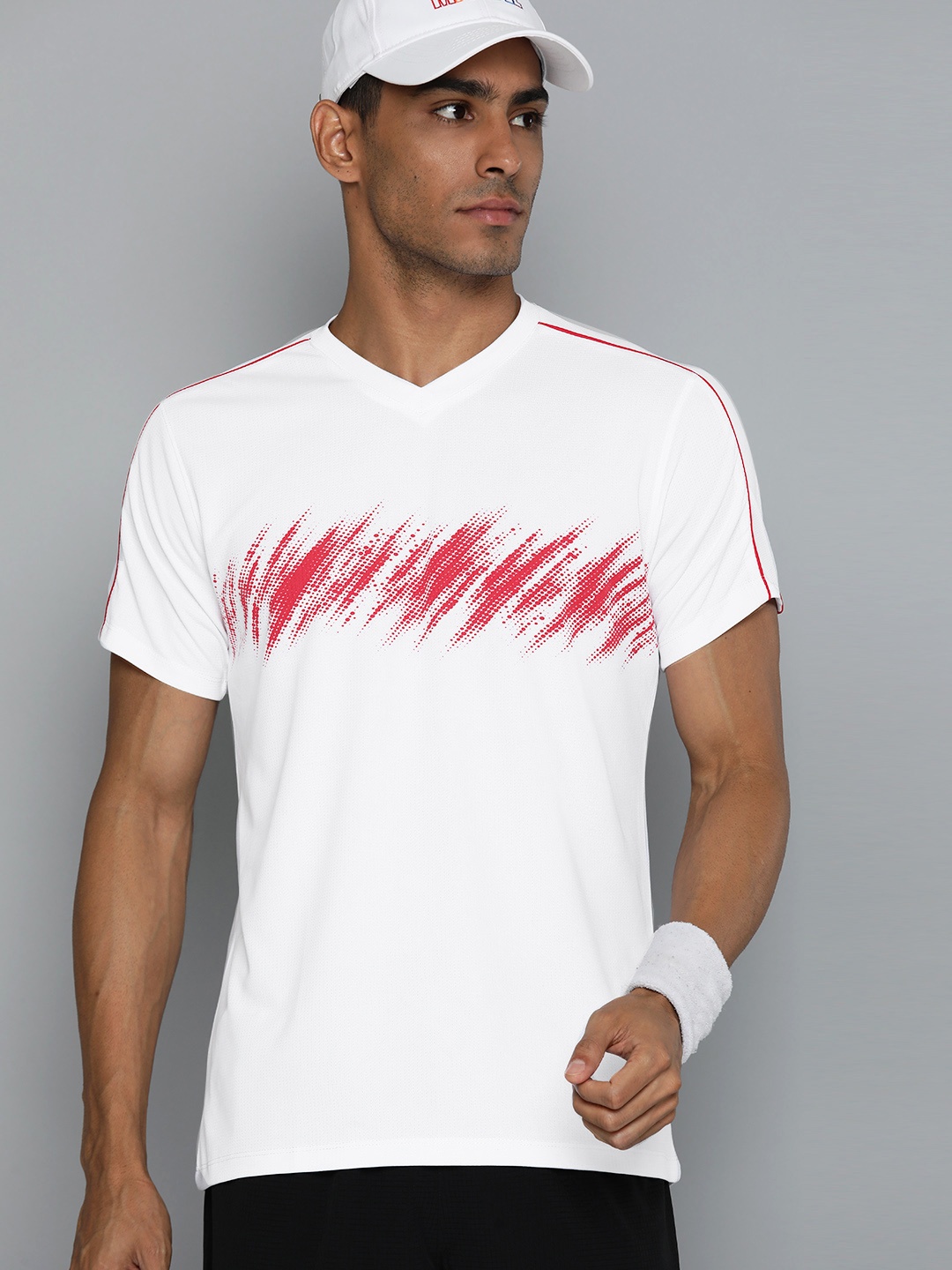 

HRX by Hrithik Roshan Rapid-Dry Antimicrobial Finish Printed Sports T-shirt, White