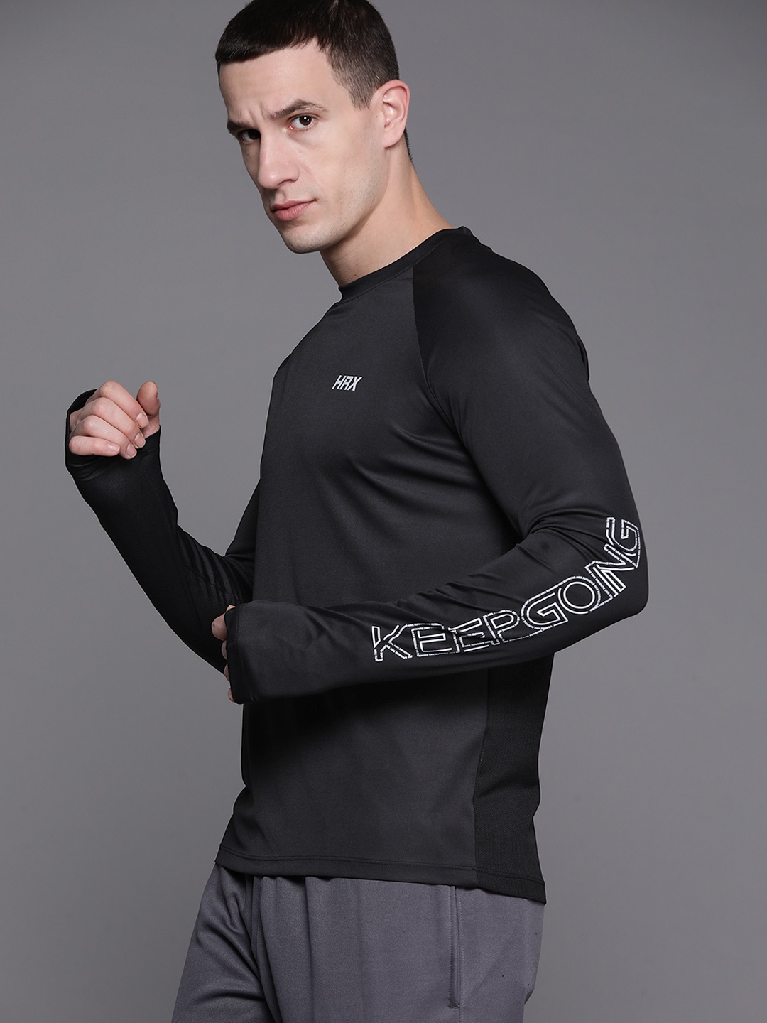 

HRX by Hrithik Roshan Men Rapid-Dry Running T-shirt, Black