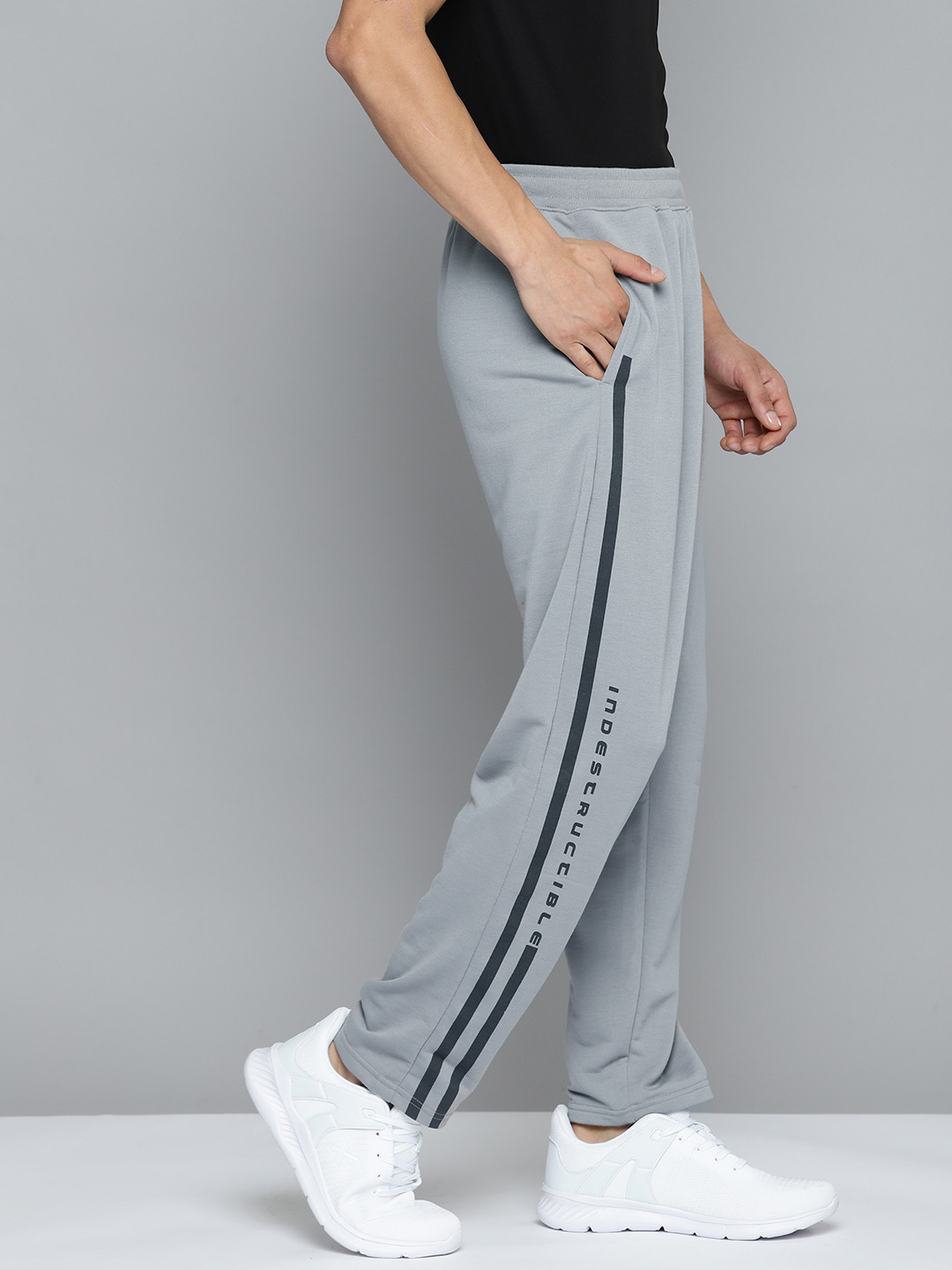 

HRX by Hrithik Roshan Men Printed Detail Lifestyle Track Pants, Grey