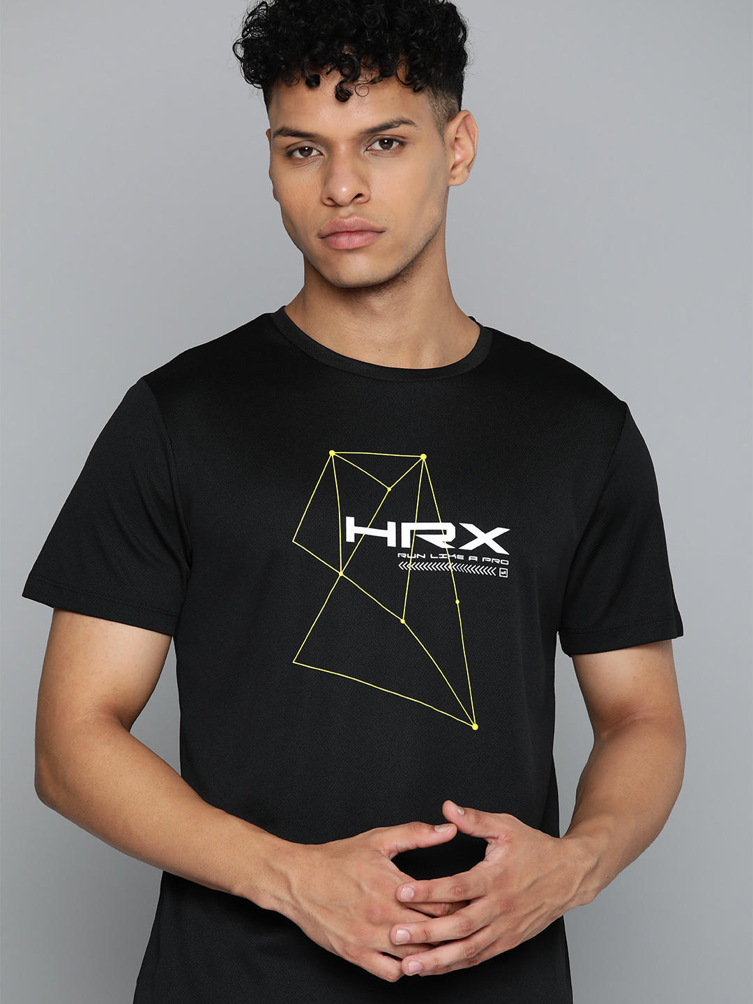 

HRX by Hrithik Roshan Rapid Dry Brand Logo Printed Sports T-shirt, Black