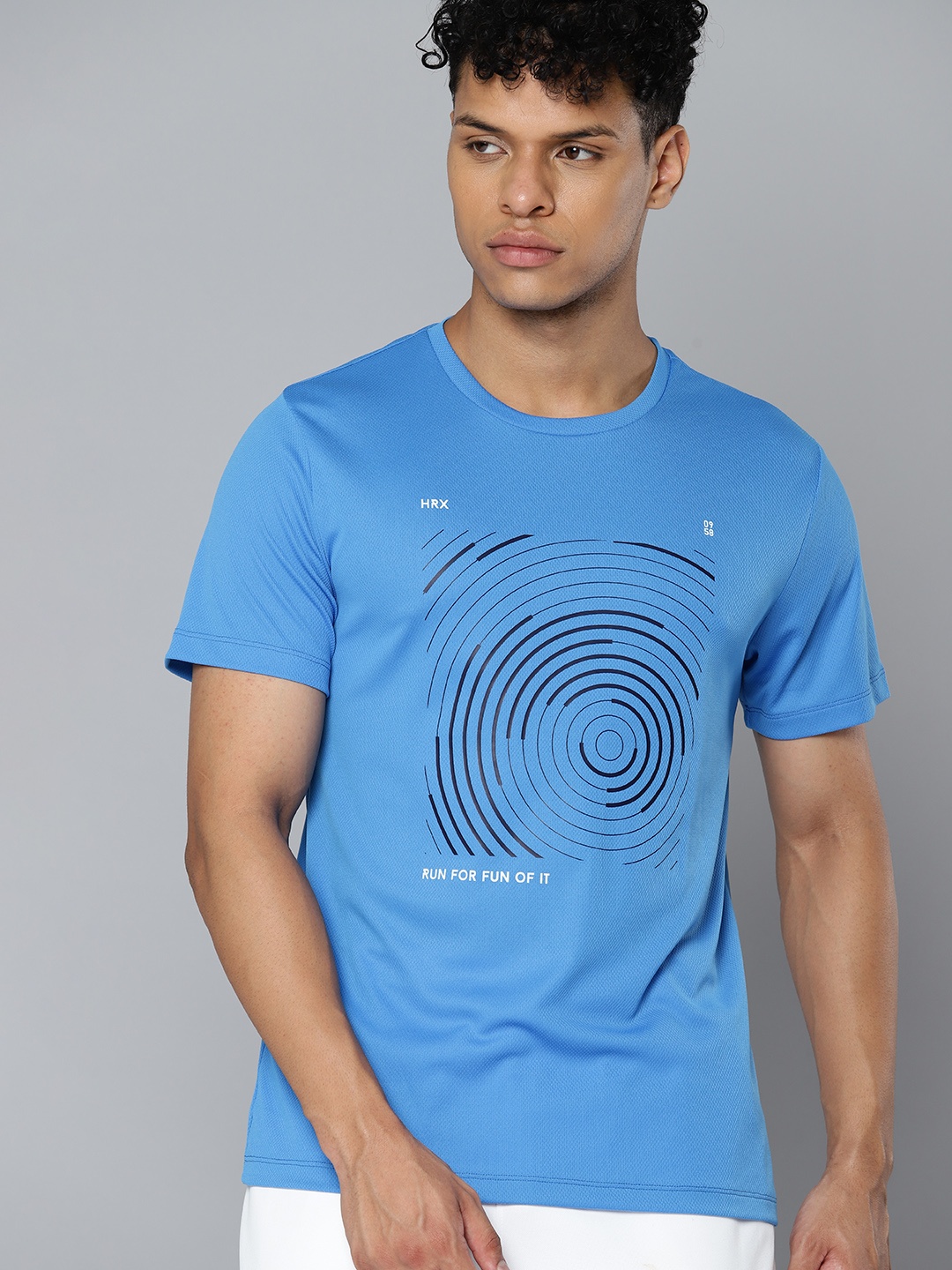 

HRX by Hrithik Roshan Rapid-Dry Printed Running T-shirt, Blue