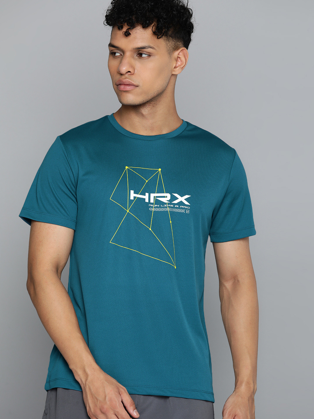 

HRX by Hrithik Roshan Rapid Dry Brand Logo Printed Sports T-shirt, Blue