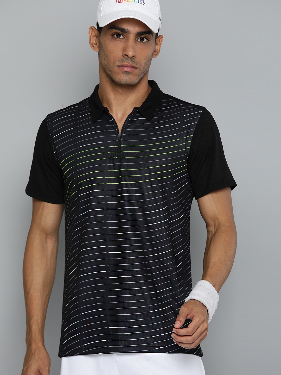 

HRX by Hrithik Roshan Rapid-Dry Antimicrobial Finish Printed Sports T-shirt, Black