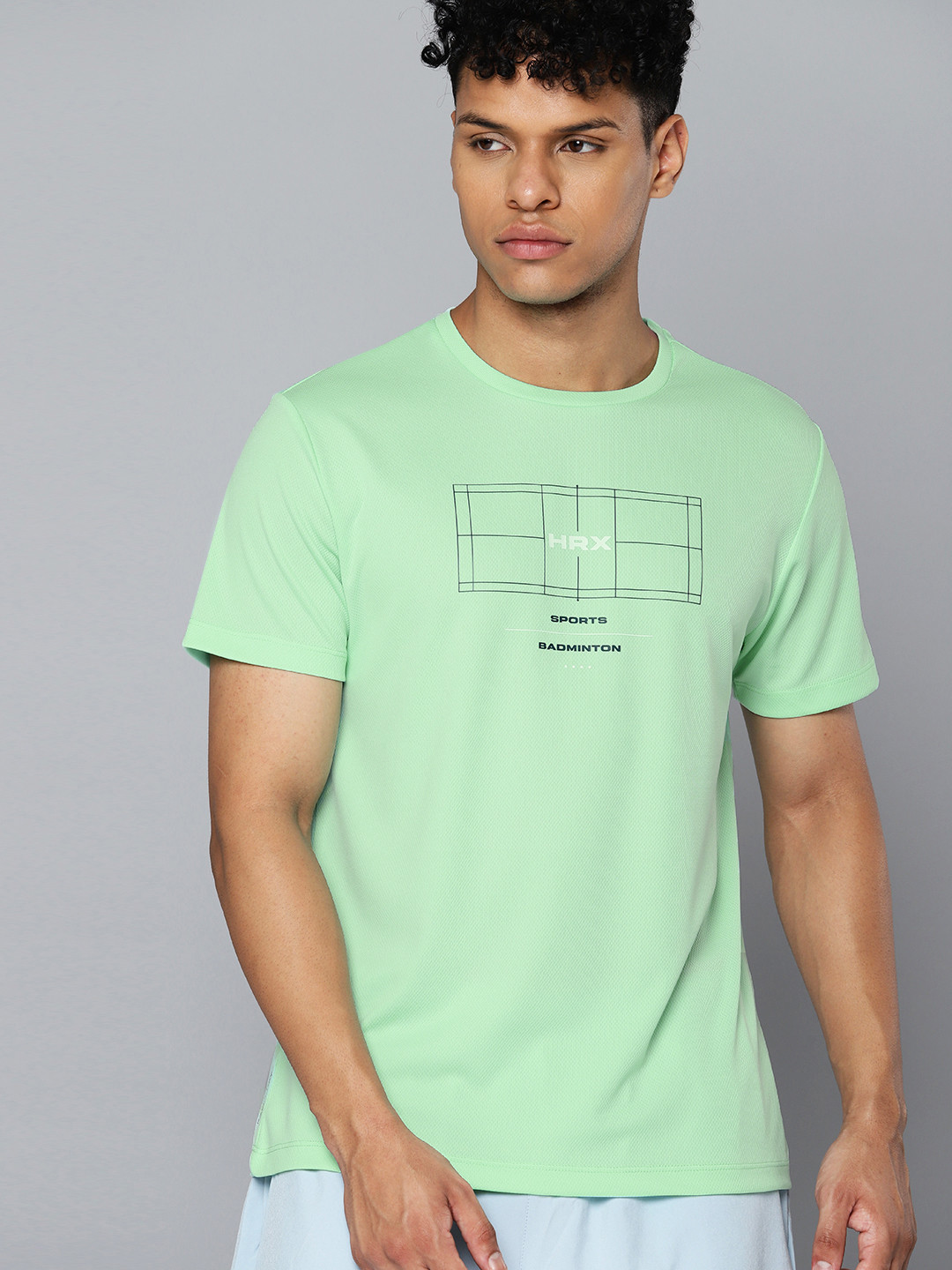 

HRX by Hrithik Roshan Men Rapid-Dry Badminton T-shirt, Green