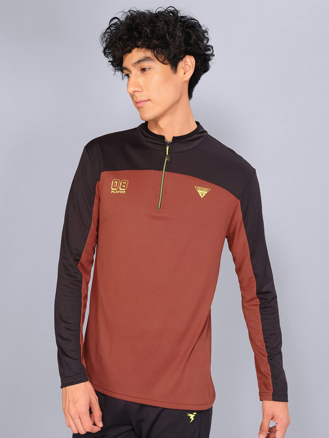 

Technosport Colourblocked Antimicrobial Training T-shirt, Rust