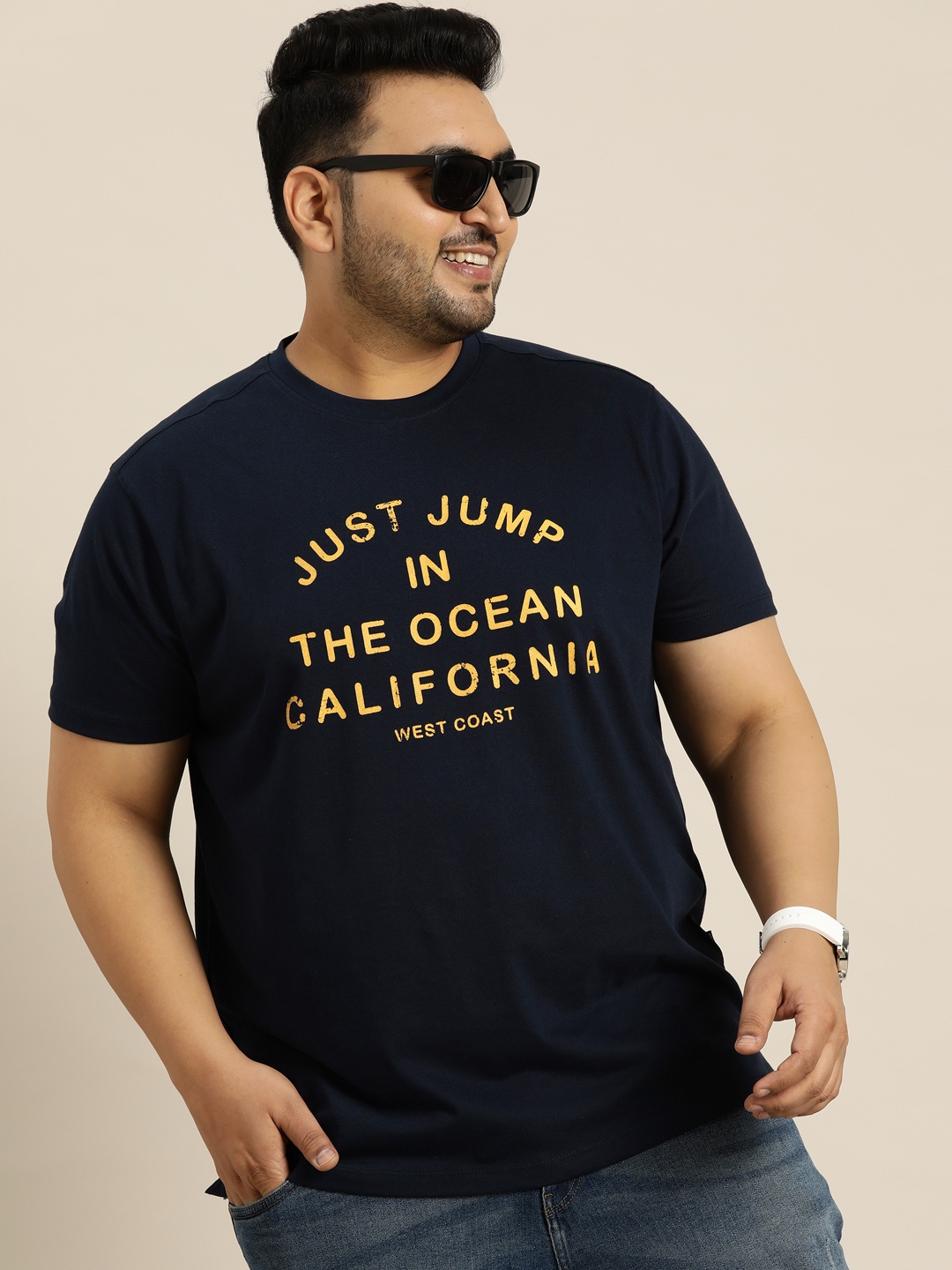 

Sztori Men Plus Size Typography Printed T-shirt, Black