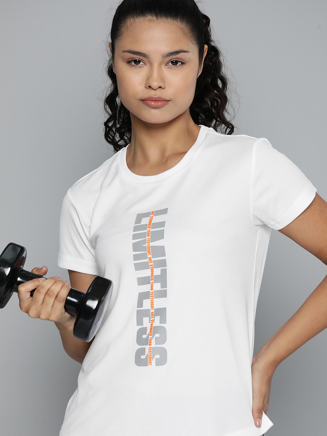 

HRX by Hrithik Roshan Printed Rapid-Dry Training T-shirt, White