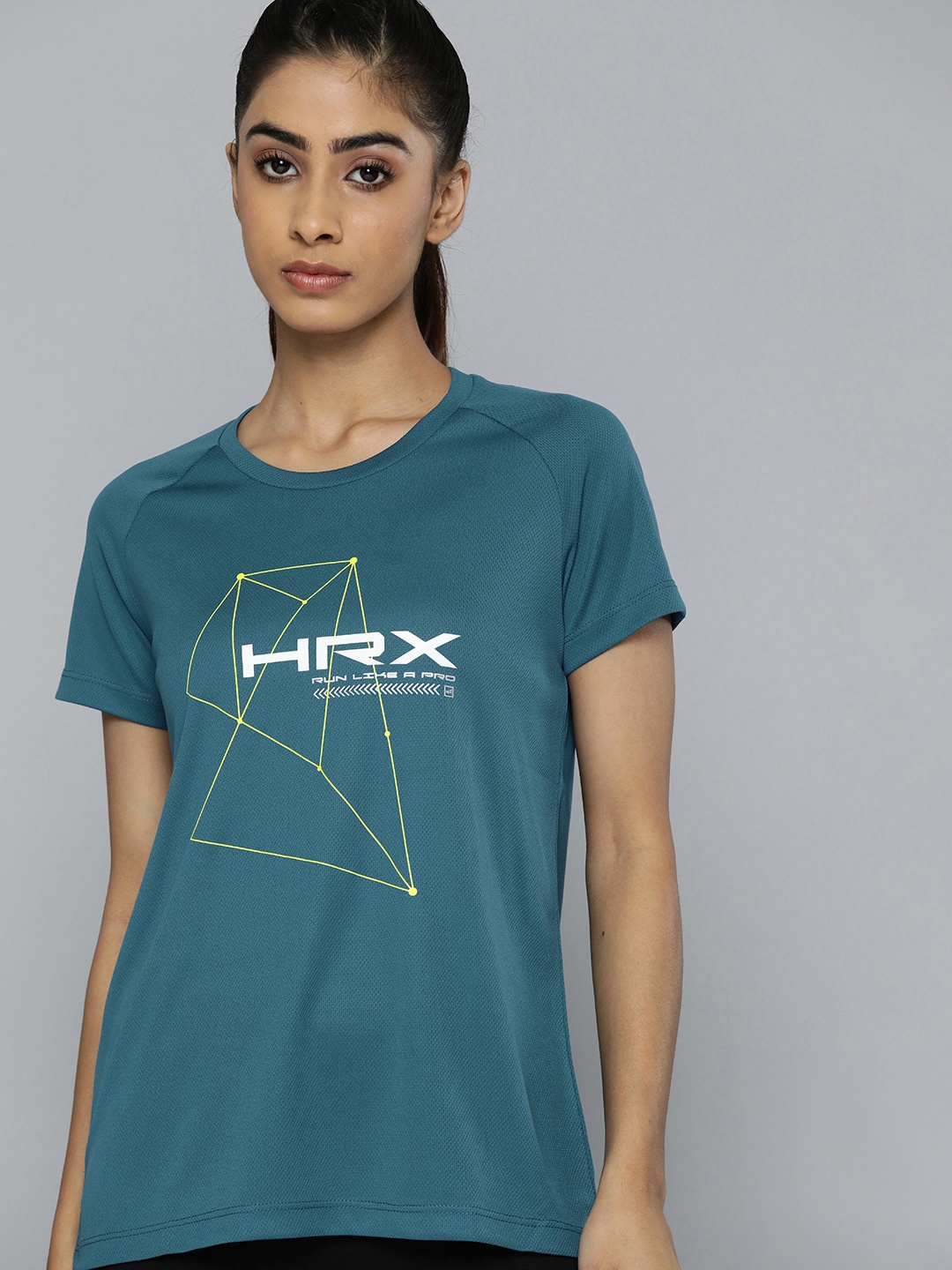 

HRX by Hrithik Roshan Brand Logo Rapid-Dry Running T-shirt, Teal