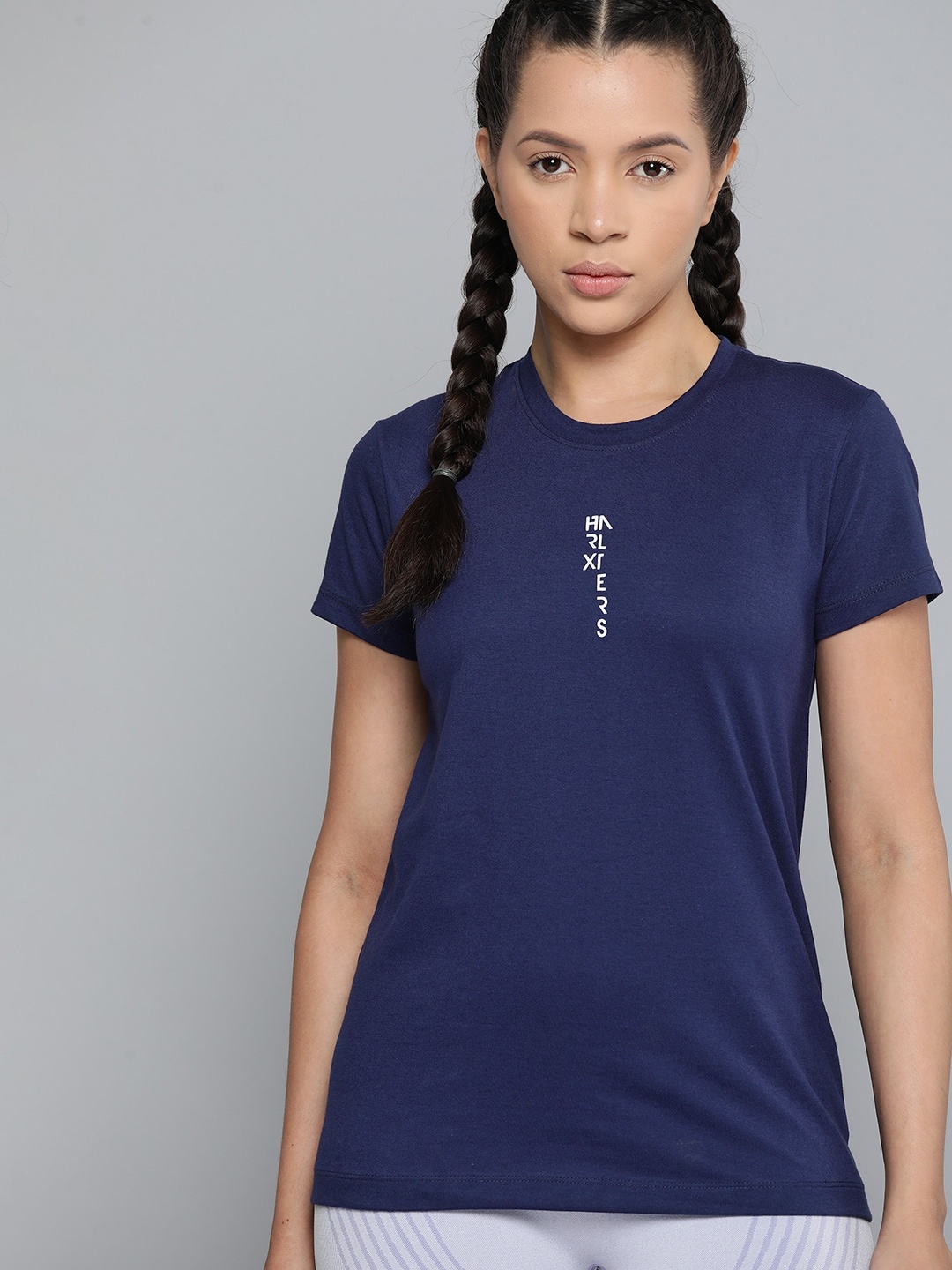 

HRX by Hrithik Roshan Women Printed Detail T-shirt, Navy blue