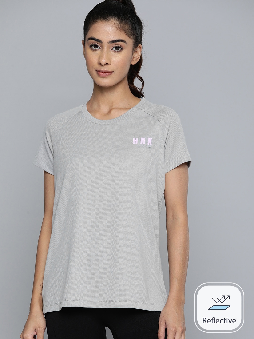 

HRX by Hrithik Roshan Running Rapid-Dry T-shirt, Grey