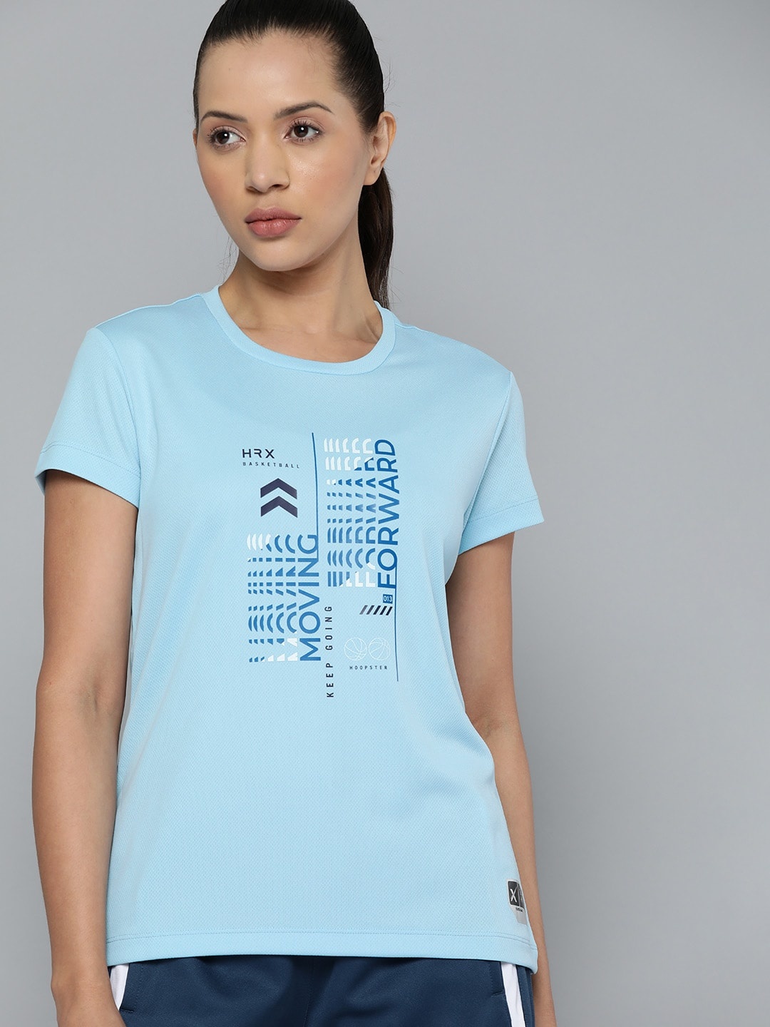 

HRX by Hrithik Roshan Printed Basketball T-shirt, Blue