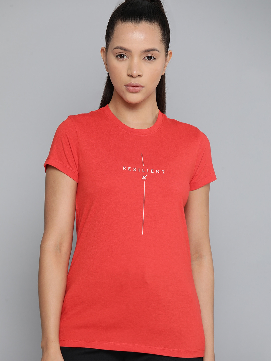 

HRX by Hrithik Roshan Women Printed Detail T-shirt, Red