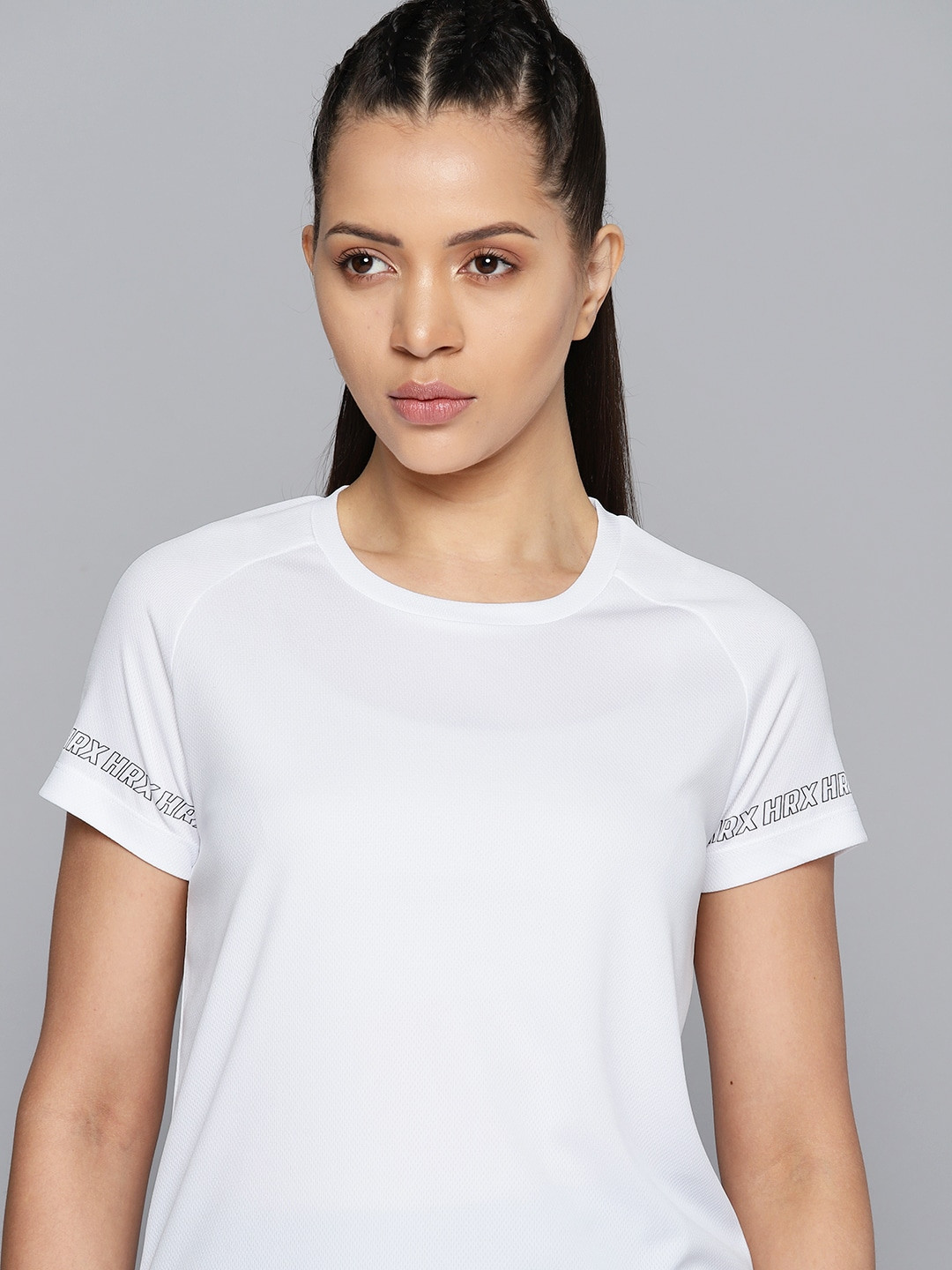 

HRX by Hrithik Roshan Antimicrobial Finish Rapid-Dry Typography Printed Running T-shirt, White