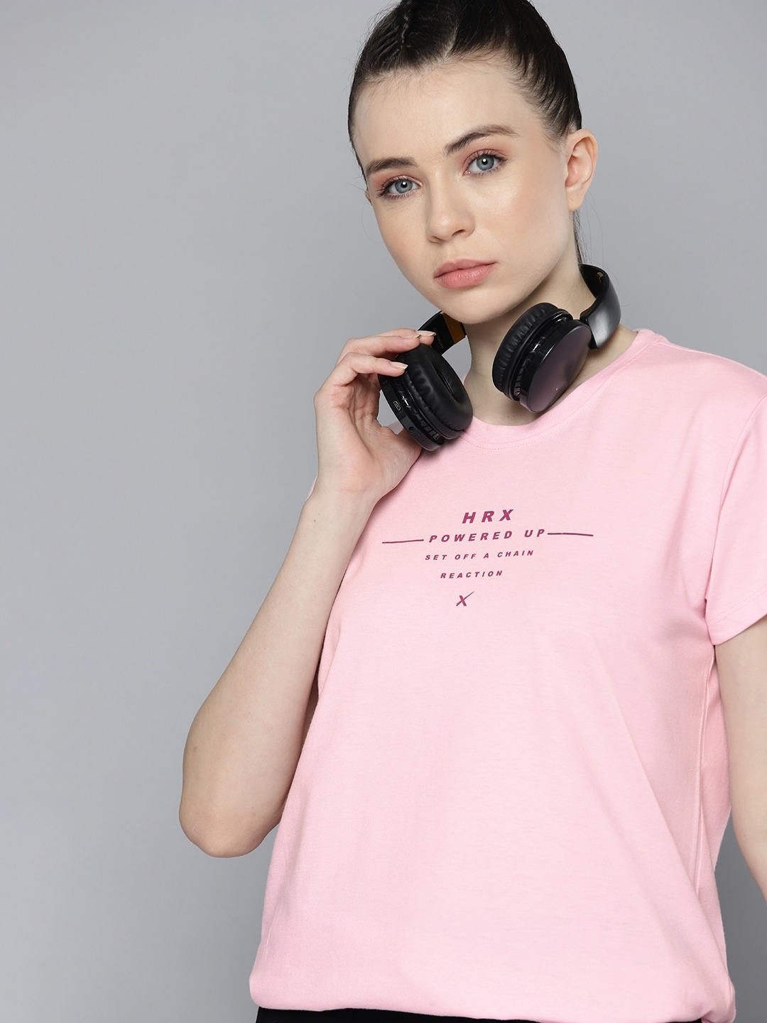 

HRX by Hrithik Roshan Printed Detail Regular Fit T-shirt, Pink
