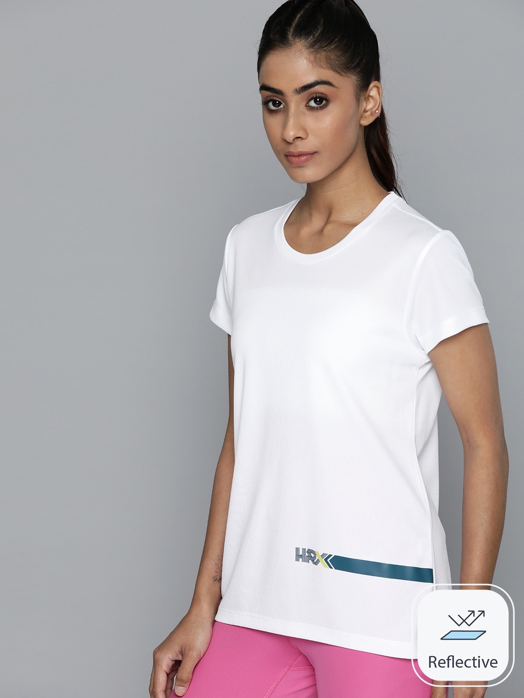 

HRX by Hrithik Roshan Rapid-Dry Running T-shirt, White