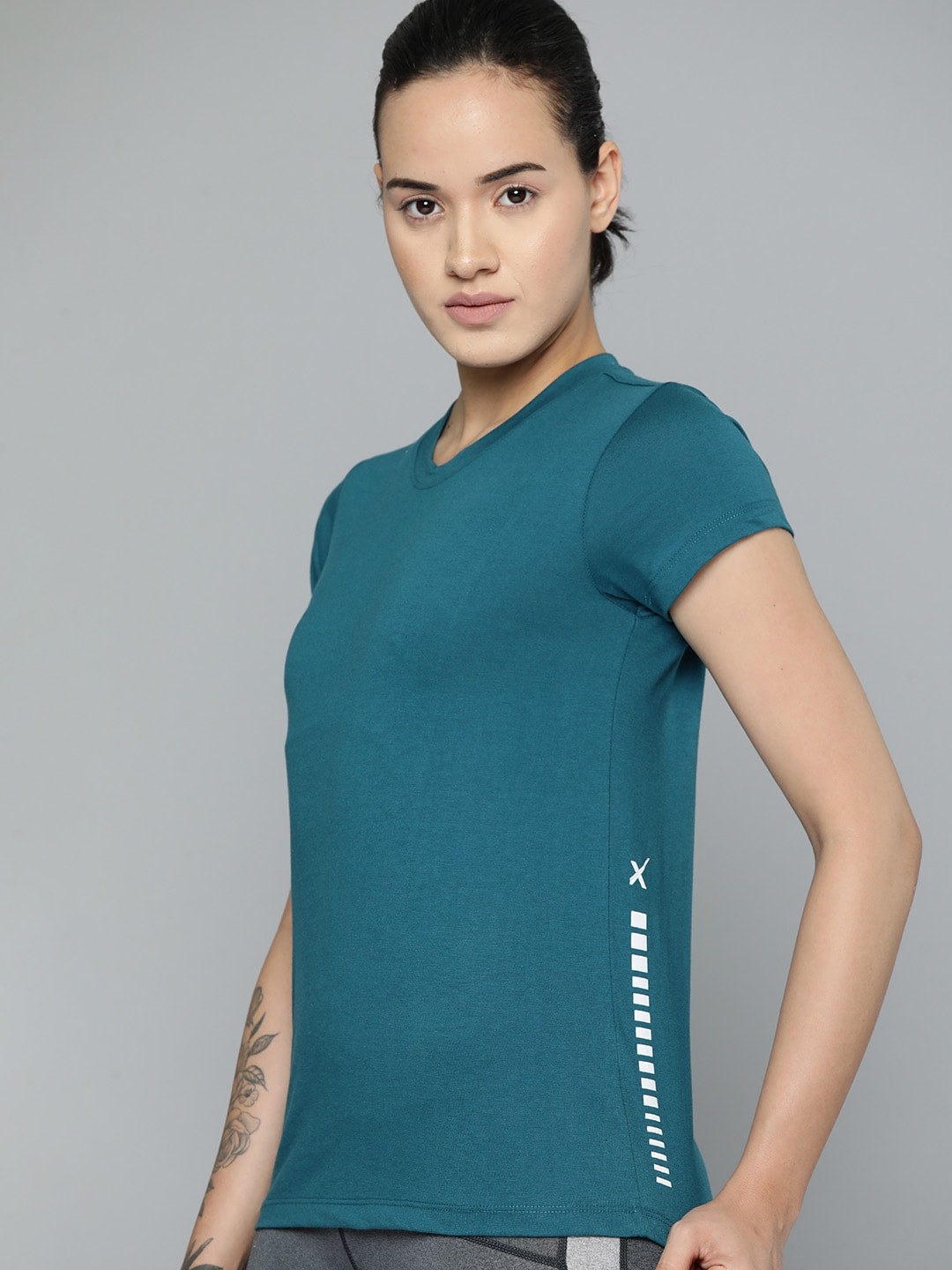 

HRX by Hrithik Roshan Women Solid T-shirt, Teal