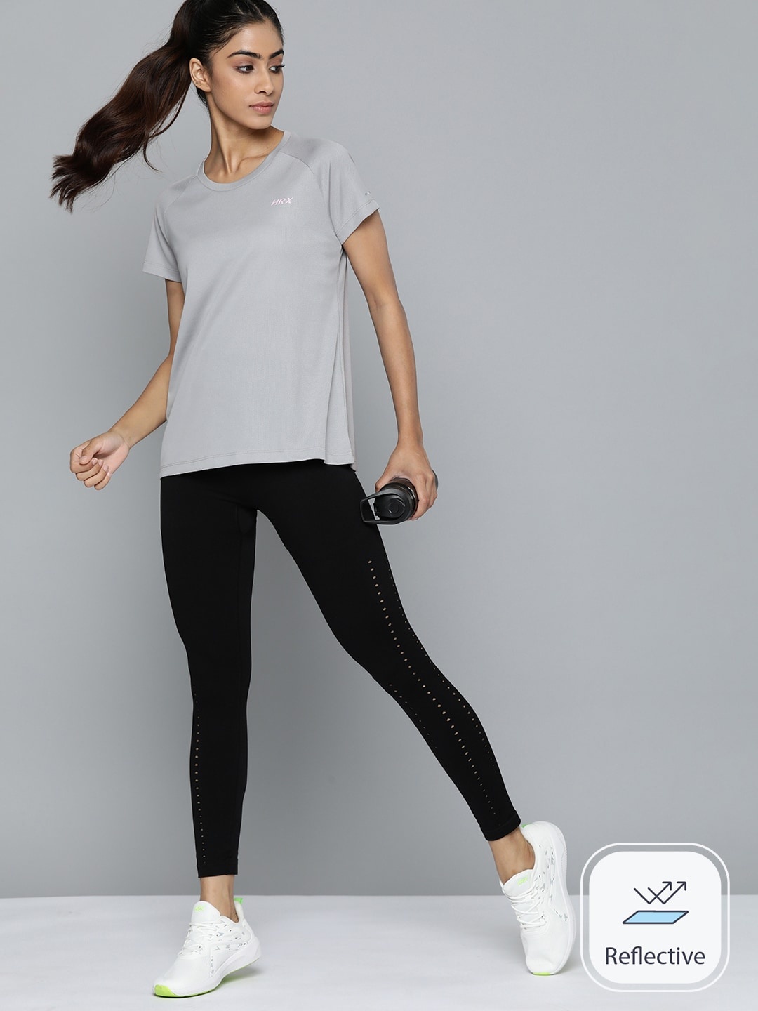 

HRX by Hrithik Roshan Women Rapid-Dry Running T-shirt, Grey