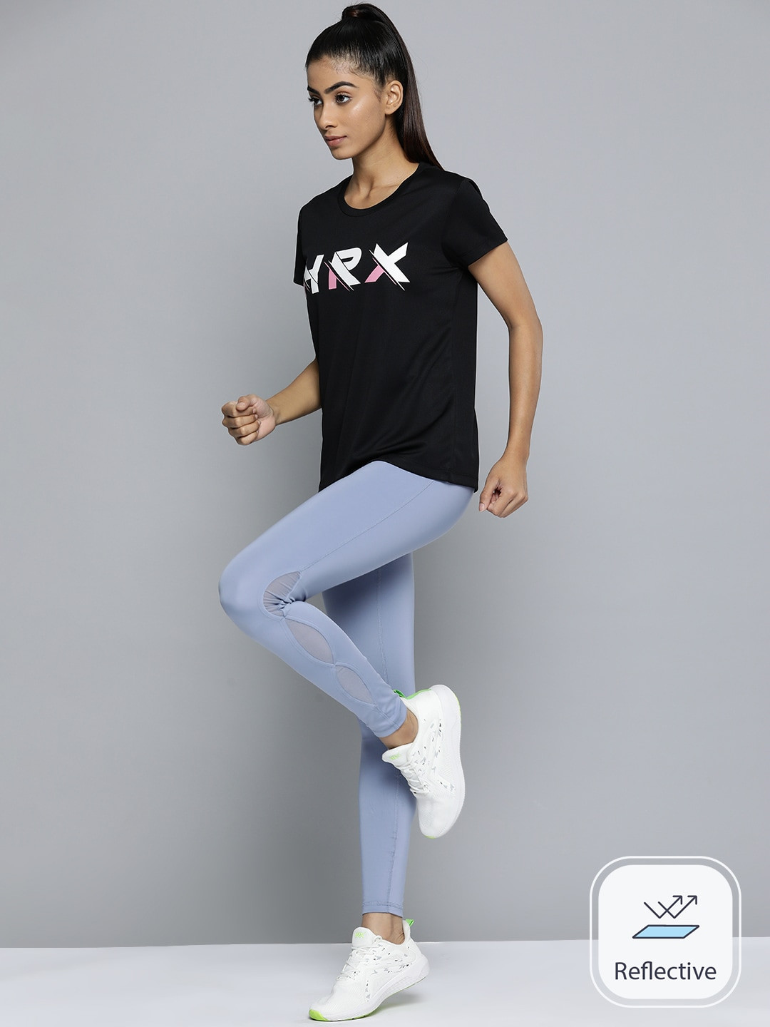 

HRX by Hrithik Roshan Brand Logo Printed Rapid-Try Running T-shirt, Black