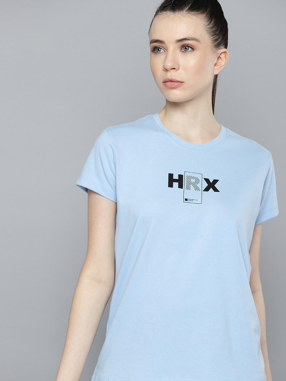 

HRX by Hrithik Roshan Brand Logo Printed T-shirt, Blue