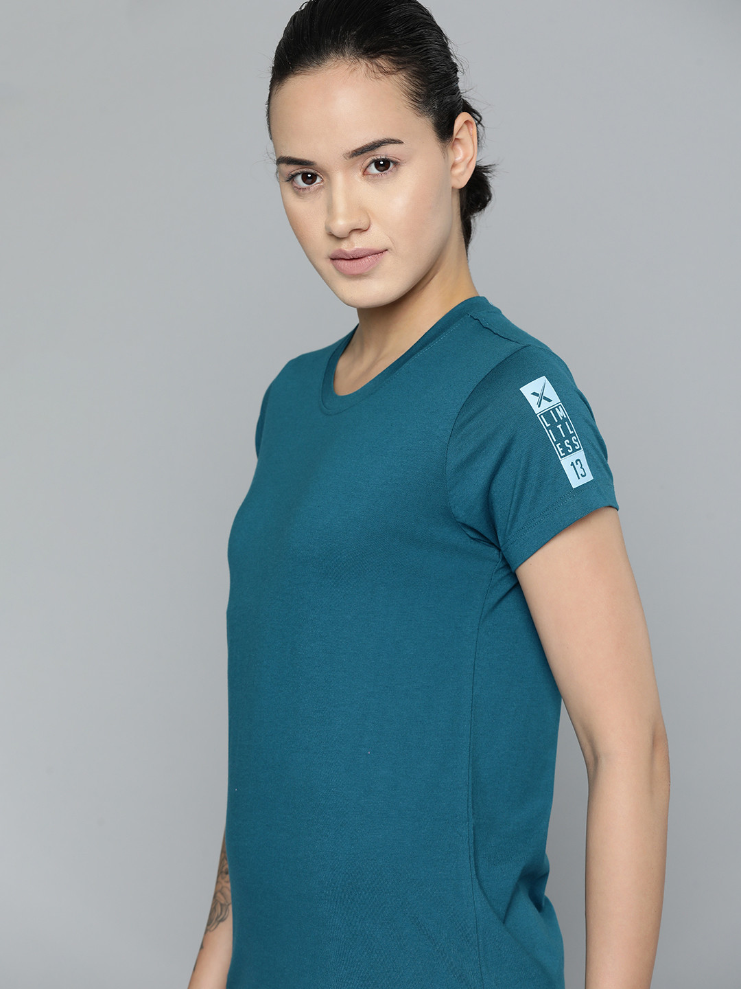 

HRX by Hrithik Roshan Women Solid T-shirt, Teal
