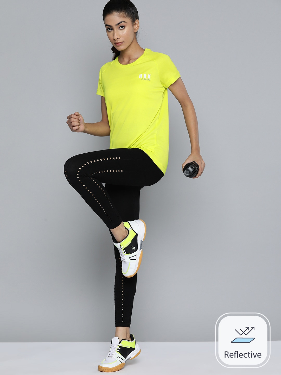 

HRX by Hrithik Roshan Running Rapid-Dry T-shirt, Lime green