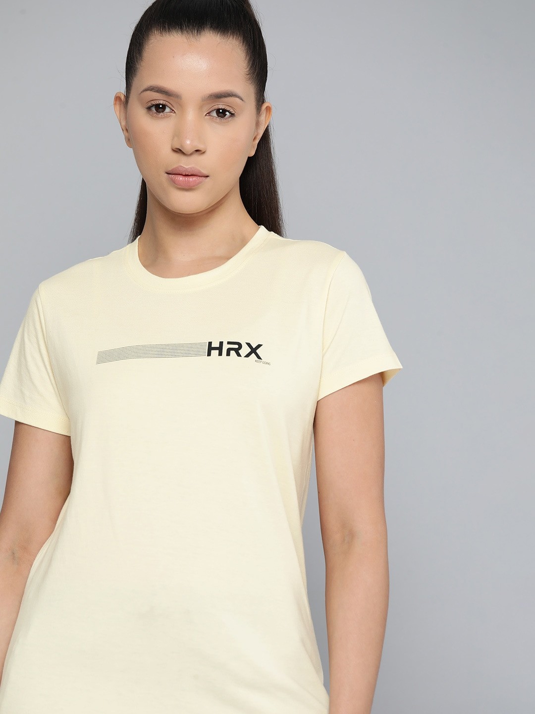 

HRX by Hrithik Roshan Printed Detail T-shirt, Cream