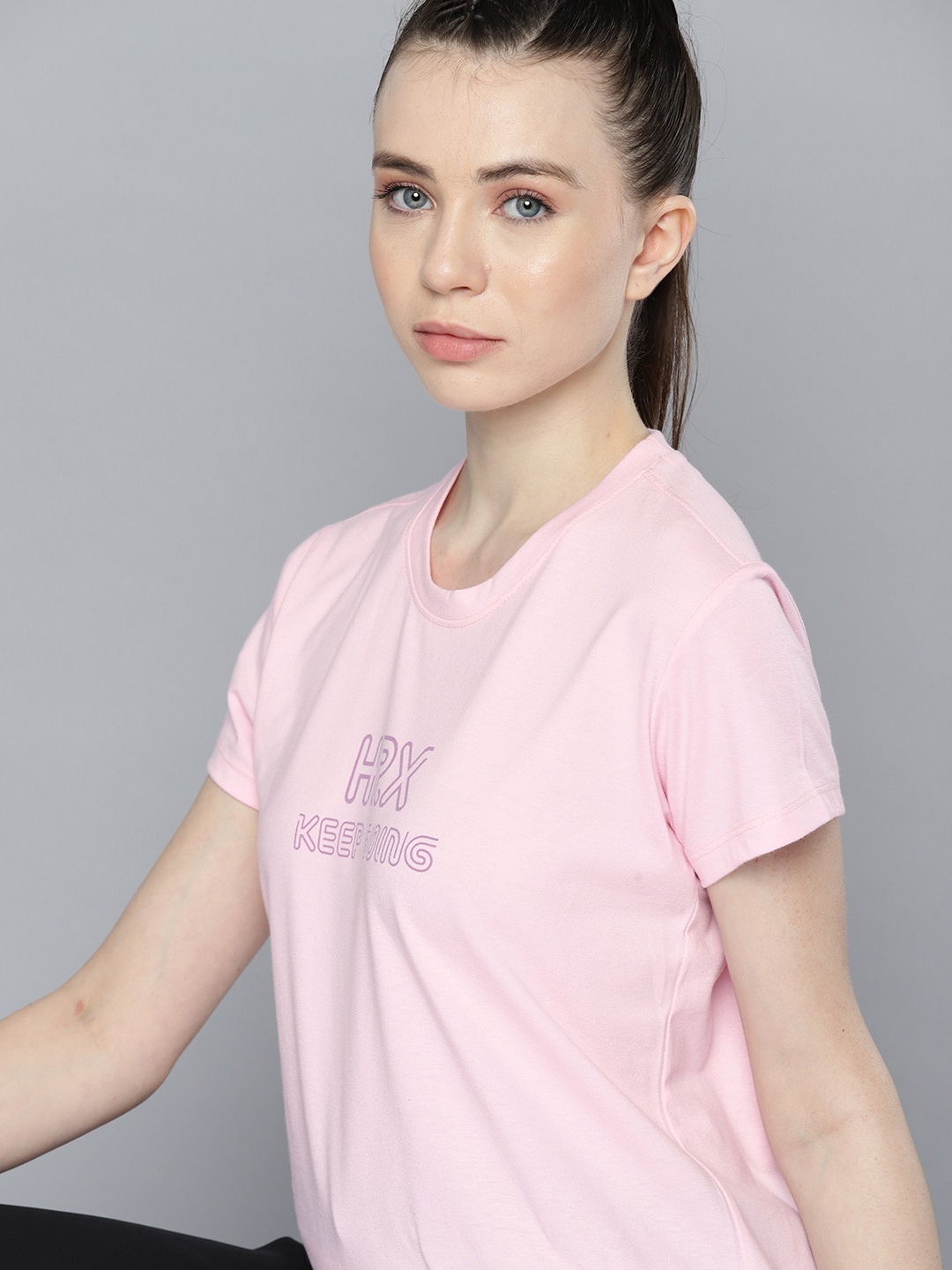

HRX by Hrithik Roshan Women Typography Printed T-shirt, Pink
