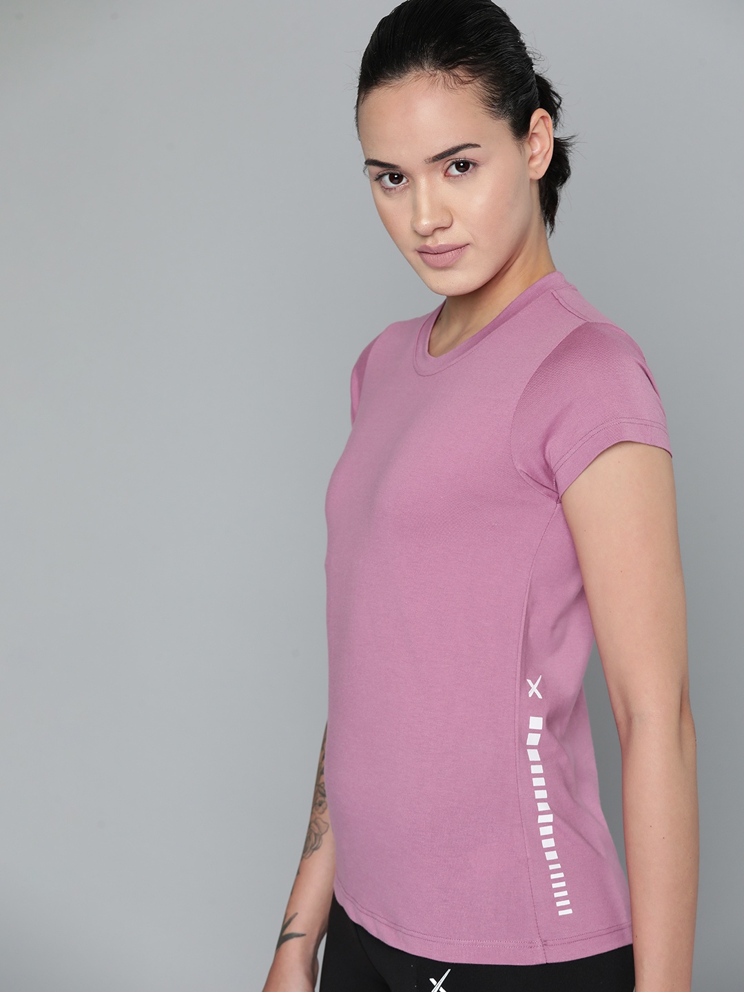 

HRX by Hrithik Roshan Women Solid T-shirt, Mauve