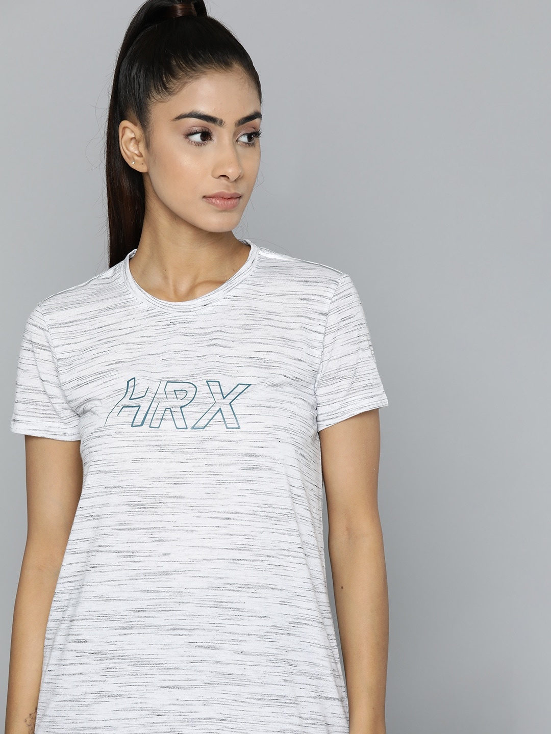HRX by Hrithik Roshan Brand Logo Printed Running T-shirt, White