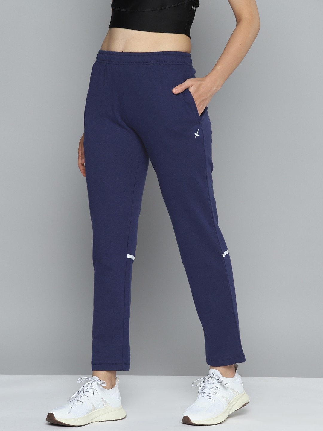 

HRX by Hrithik Roshan Women Solid Track Pants, Navy blue