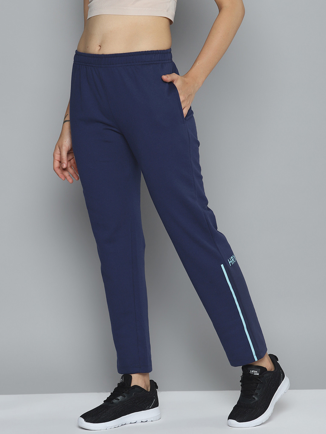 

HRX by Hrithik Roshan Women Solid Track Pants, Navy blue